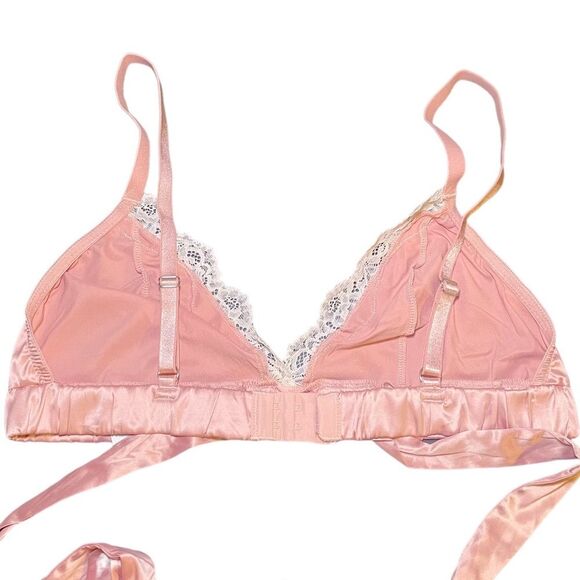 NWT Adore Me Averly Unlined Satin Bralette & Panty Set in Mellow Rose Size Large - Picture 4 of 12